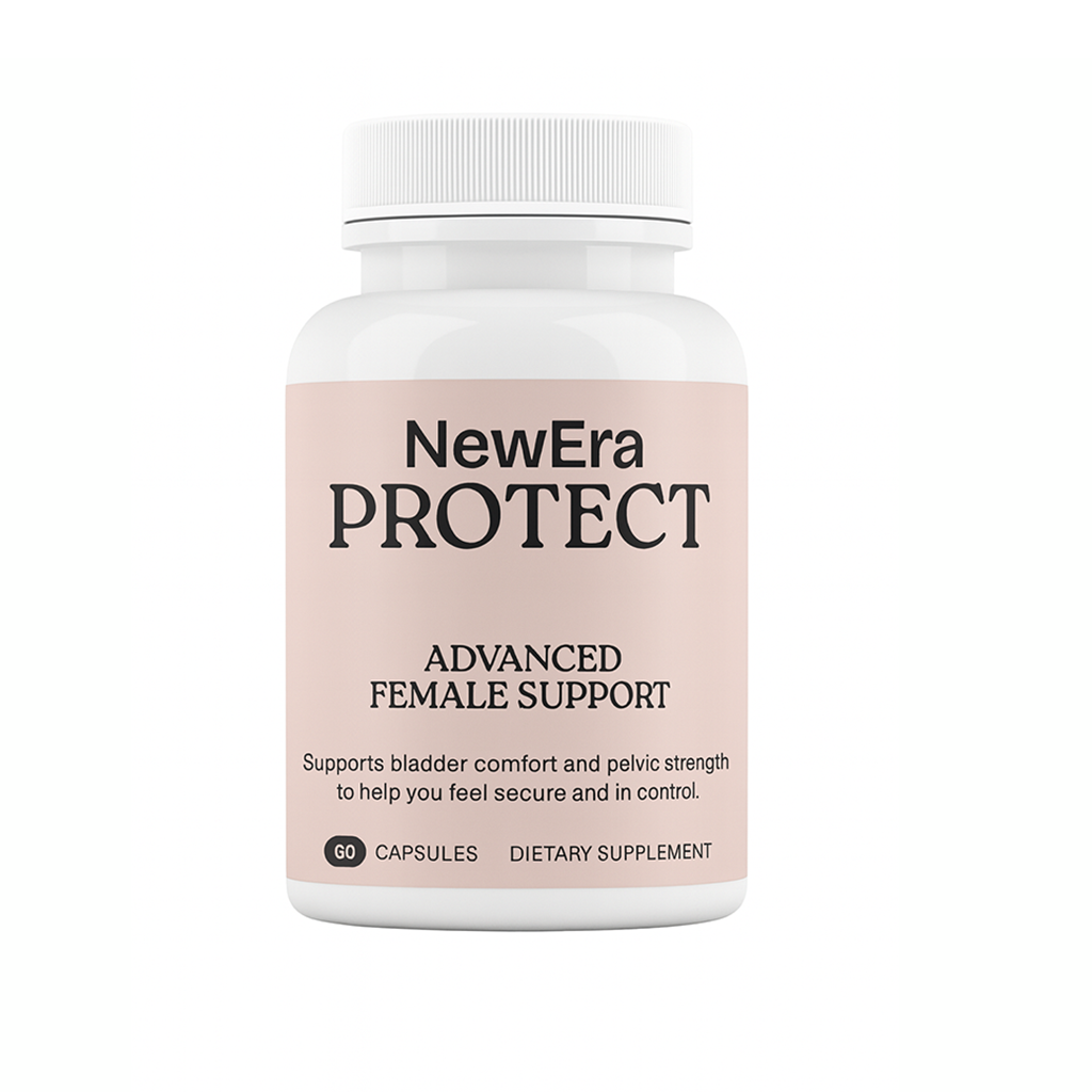 NewEra Protect Advanced Female Support bottle with 60 capsules for bladder comfort and pelvic strength